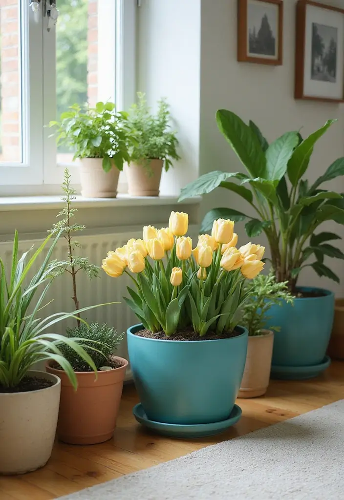 26 Teal and Beige Living Room Ideas That Feel Balanced and Warm - 17. Greenery and Natural Elements