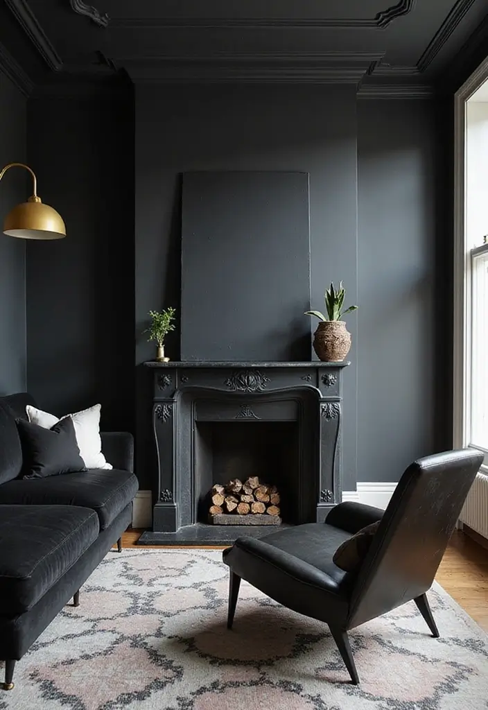 27 Black Aesthetic Living Room Ideas That Feel Bold and Minimal - 17. Creative Use of Black