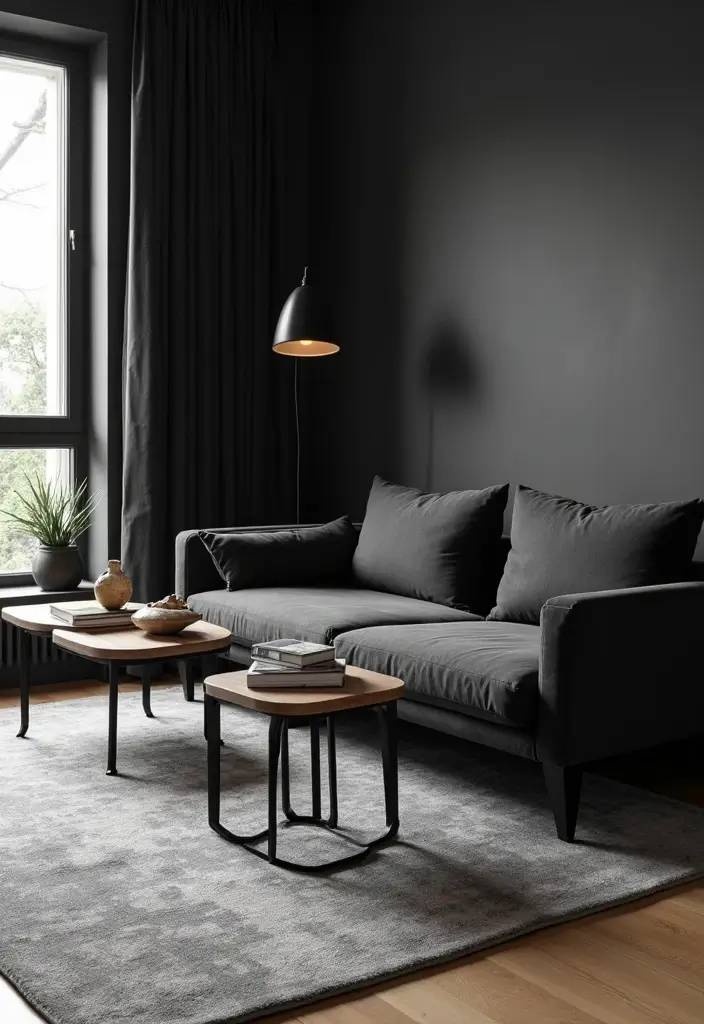 27 Black Aesthetic Living Room Ideas That Feel Bold and Minimal - 24. Multi-Purpose Furniture