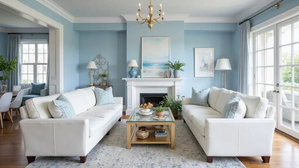 27 Blue White and Gold Living Room Ideas That Feel Elegant and Bright