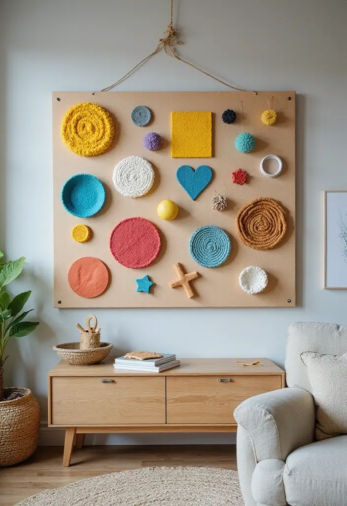 27 Kid-Friendly Living Room Decor Ideas That Balance Style and Function - 17. Activity Boards