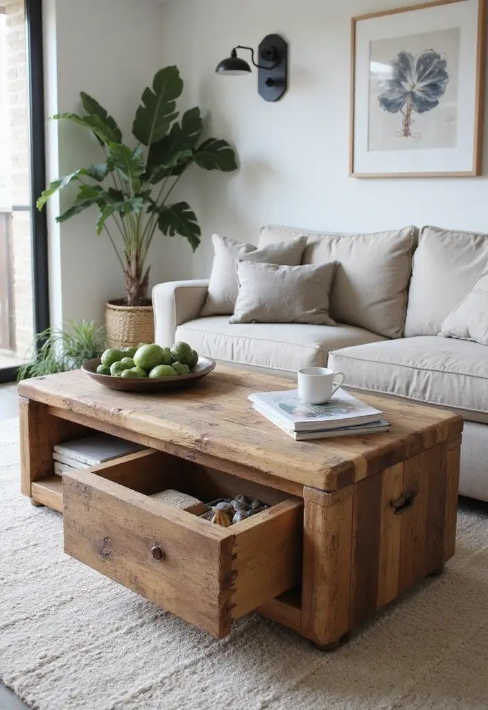 27 Kid-Friendly Living Room Decor Ideas That Balance Style and Function - 20. Sustainable Coffee Table