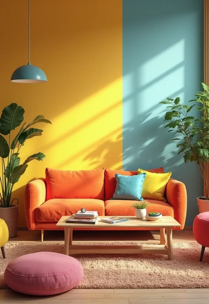 27 Kid-Friendly Living Room Decor Ideas That Balance Style and Function - 25. Bright Colored Furniture