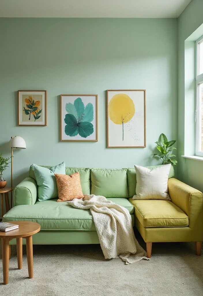 27 Light Green Living Room Ideas That Feel Fresh and Serene - 18. Family-Friendly Light Green