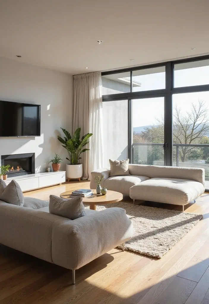 27 Living Room Neutral Ideas That Feel Calm and Timeless - 23. Floating Furniture Arrangement