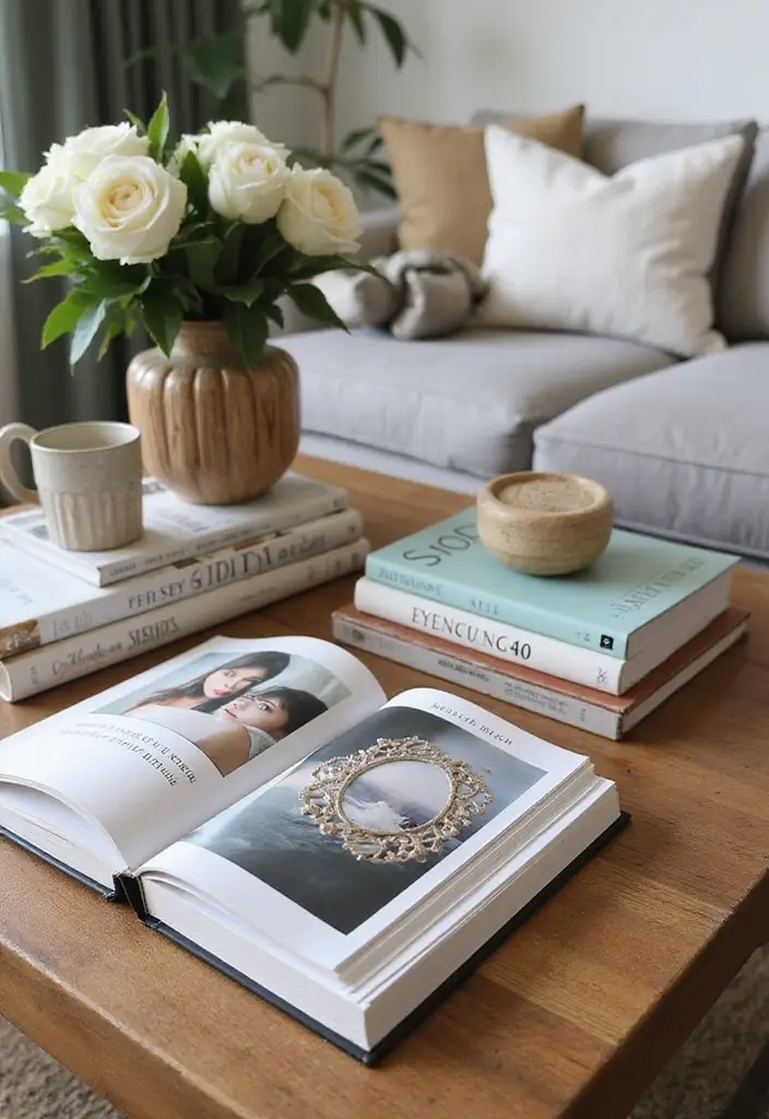 27 Living Room Sitting Area Ideas That Create a Cozy Conversation Space - 17. Curated Coffee Table Books