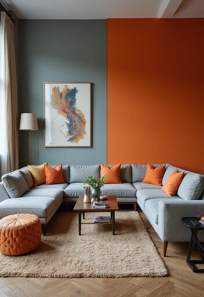 27 Living Room Sitting Area Ideas That Create a Cozy Conversation Space - 20. Bold Accent Walls