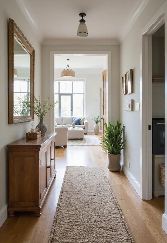 27 Living Room Sitting Area Ideas That Create a Cozy Conversation Space - 23. A Warm Welcome with Entryway Style