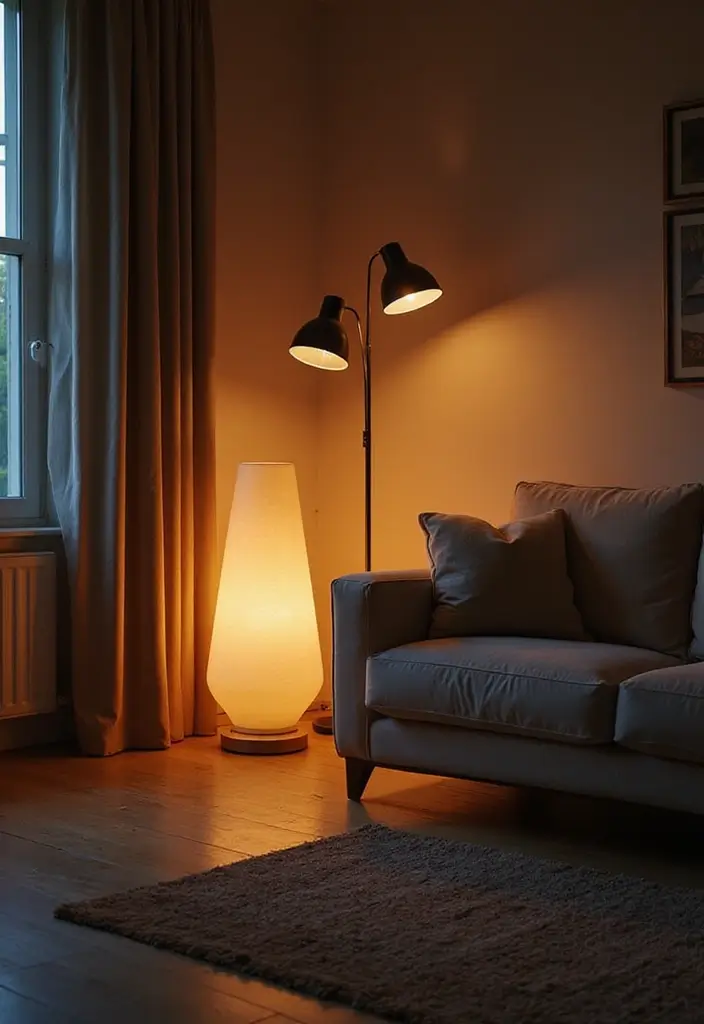 27 Living Room Sitting Area Ideas That Create a Cozy Conversation Space - 3. Statement Lighting to Set the Mood