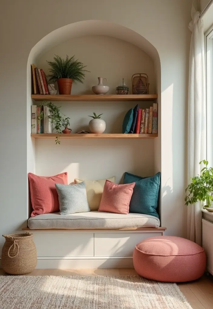 27 Living Room Sitting Area Ideas That Create a Cozy Conversation Space - 4. Cozy Nooks with Built-ins