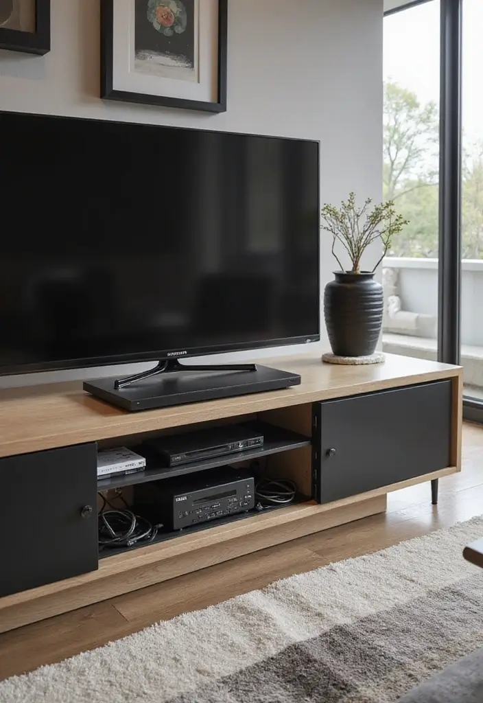 27 Living Room TV Unit Designs That Look Clean and Organized - 10. Tech-Savvy Solutions