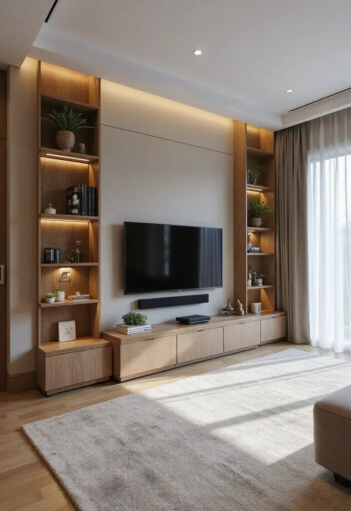 27 Living Room TV Unit Designs That Look Clean and Organized - 25. Open Floor Plan Integration