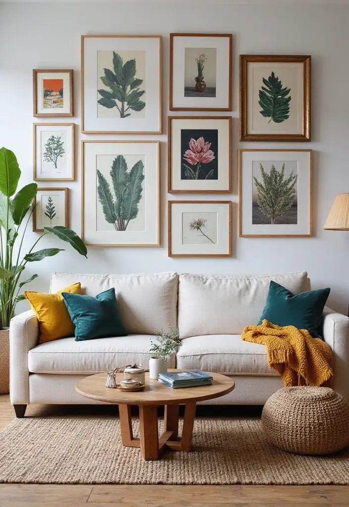 27 Living Room Wall Ideas That Make a Statement - 16. Layered Wall Art