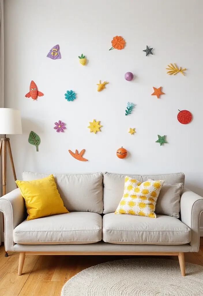 27 Living Room Wall Ideas That Make a Statement - 8. Artistic Wall Decals