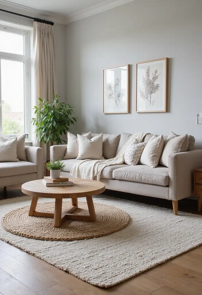 27 Neutral Boho Living Room Ideas That Feel Balanced and Calm - 10. Layered Rugs