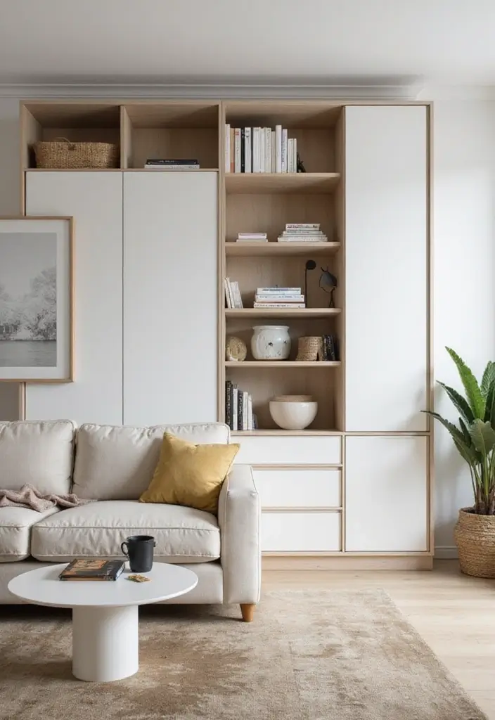 27 Neutral Boho Living Room Ideas That Feel Balanced and Calm - 16. Minimal Clutter