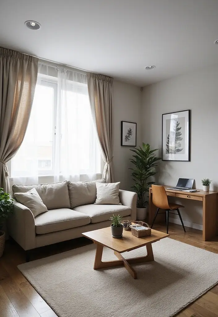 27 Neutral Boho Living Room Ideas That Feel Balanced and Calm - 21. Multifunctional Spaces