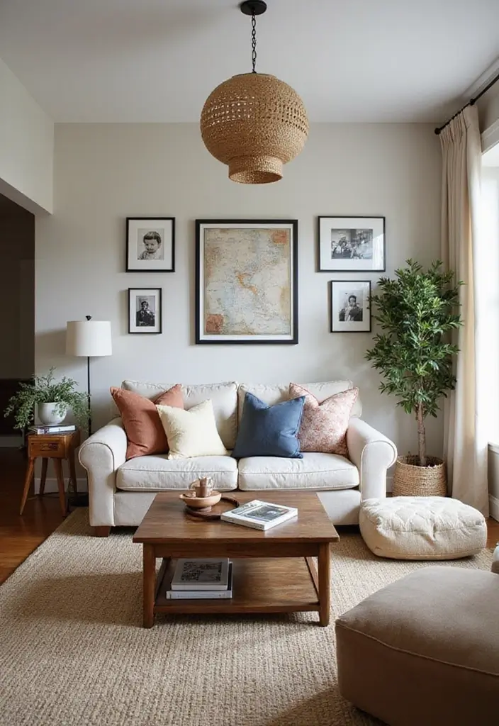 27 Neutral Boho Living Room Ideas That Feel Balanced and Calm - 23. Personal Touches
