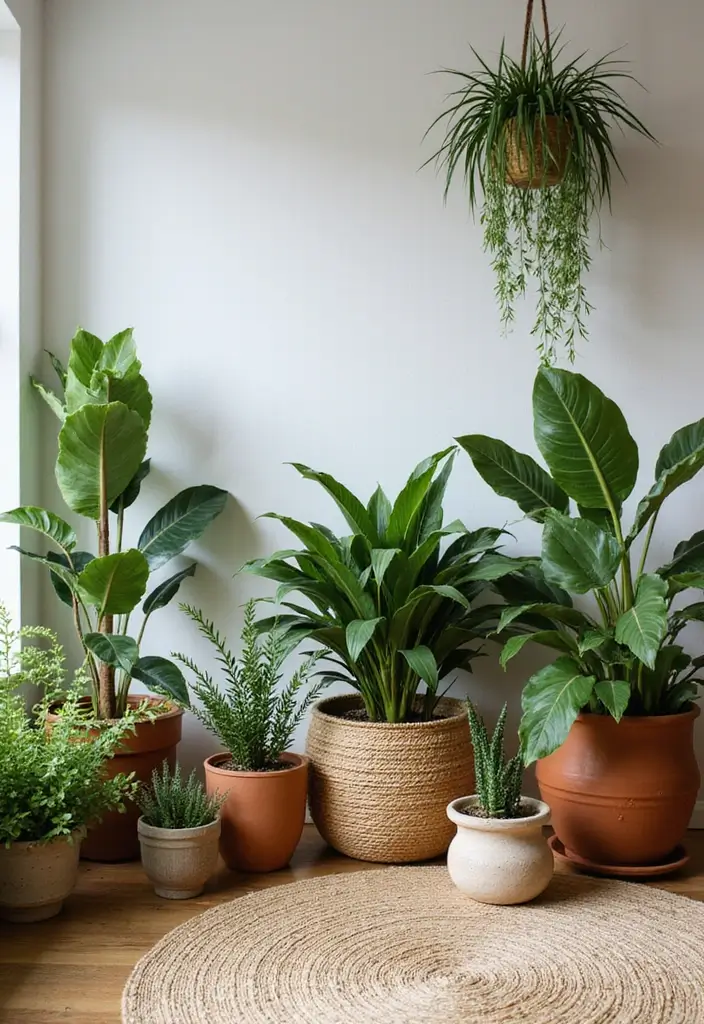 27 Neutral Boho Living Room Ideas That Feel Balanced and Calm - 5. Indoor Plants