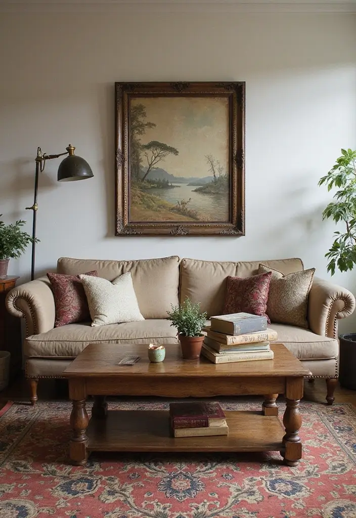 27 Neutral Boho Living Room Ideas That Feel Balanced and Calm - 6. Vintage Finds