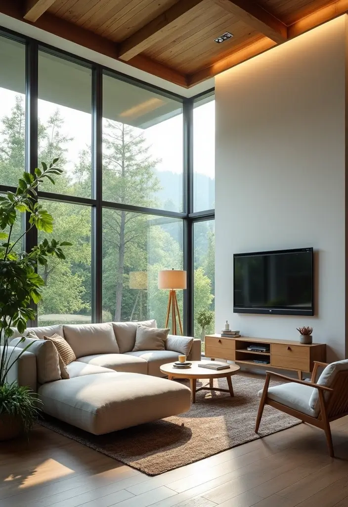 27 Picture Windows Living Room Ideas That Bring in Natural Light - 11. Smart Window Technology