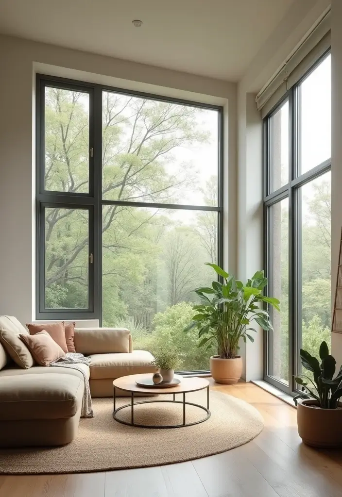27 Picture Windows Living Room Ideas That Bring in Natural Light - 18. Minimalist Window Designs