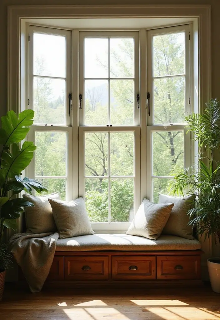 27 Picture Windows Living Room Ideas That Bring in Natural Light - 2. Window Seats with Storage