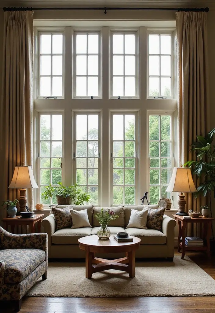 27 Picture Windows Living Room Ideas That Bring in Natural Light - 20. Multi-Pane Window Designs