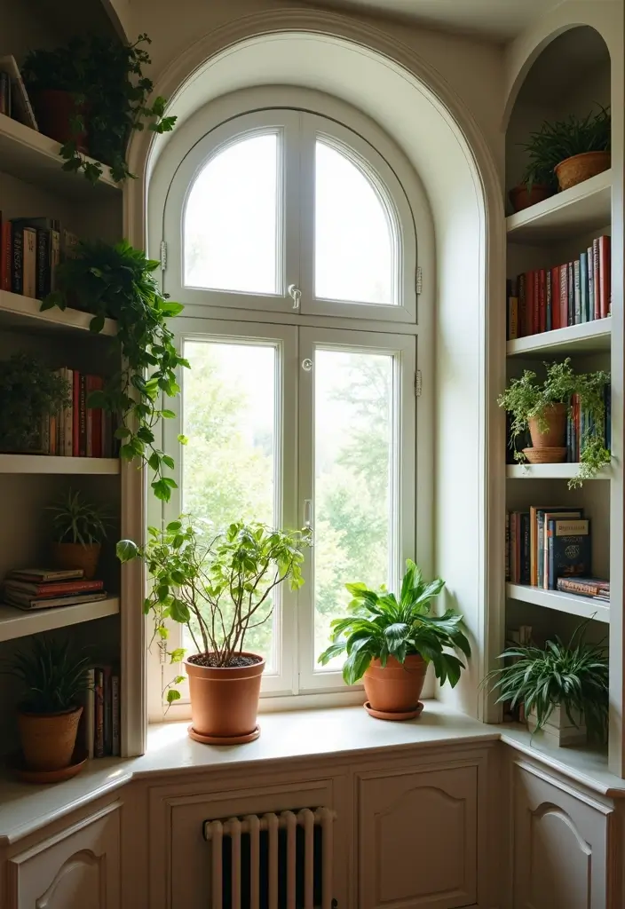 27 Picture Windows Living Room Ideas That Bring in Natural Light - 7. Bay Windows with Built-in Shelves