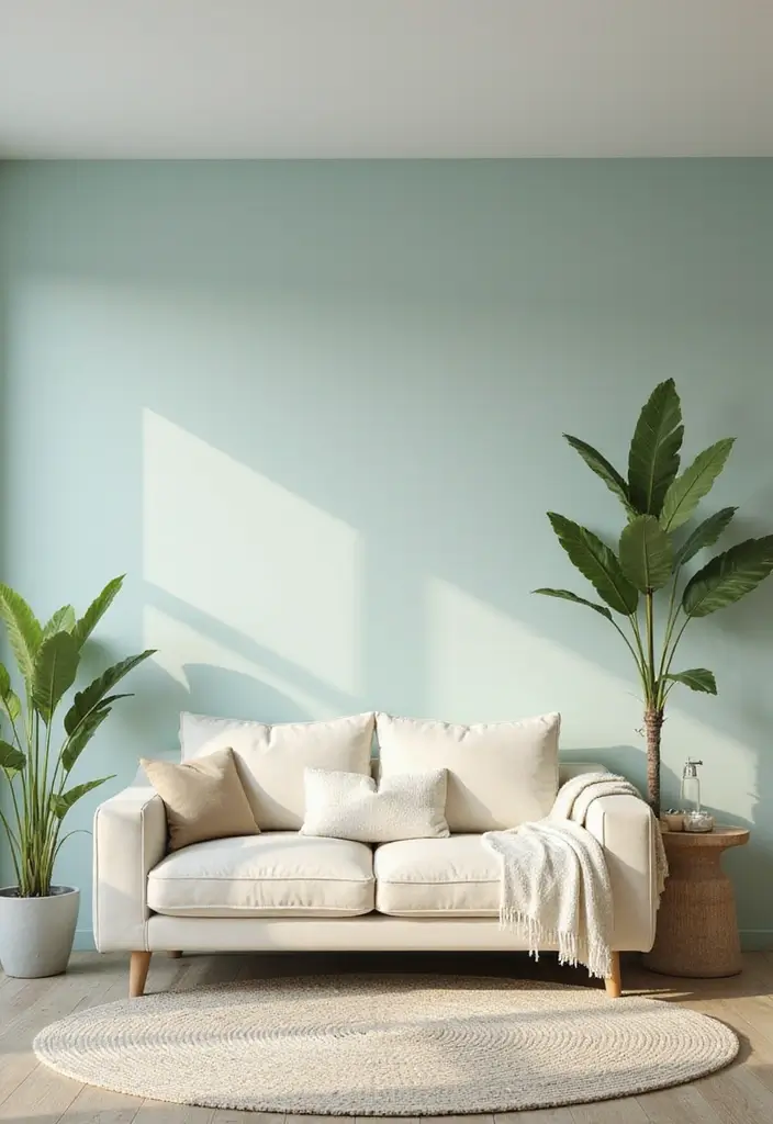 27 Small Living Room Color Scheme Ideas That Maximize Light and Space - 26. Soft Seafoam and Cream