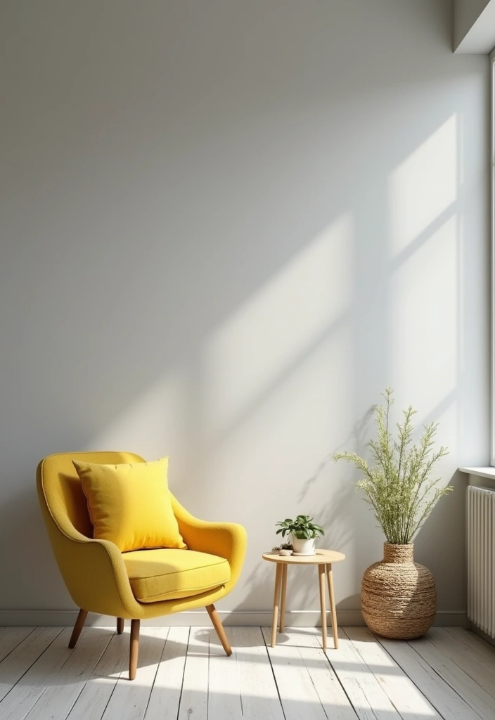 27 Small Living Room Color Scheme Ideas That Maximize Light and Space - 3. Soft Gray and Yellow Accents