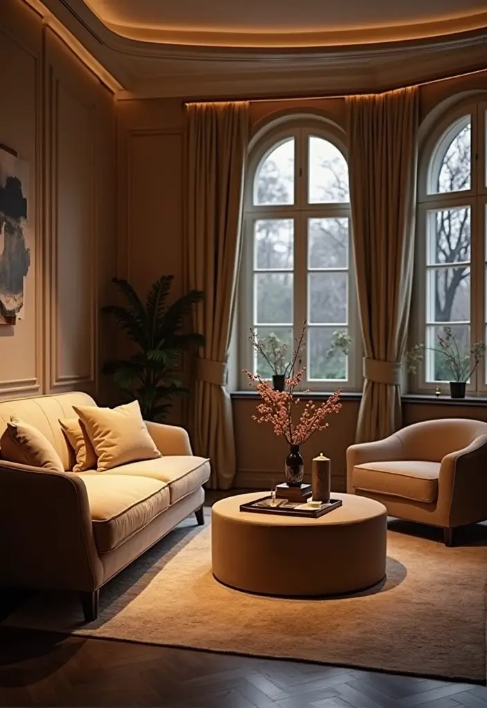 27 Ultra Luxury Living Room Ideas That Exude Glamour and Elegance - 14. Soft Lighting with Sustainable Fixtures