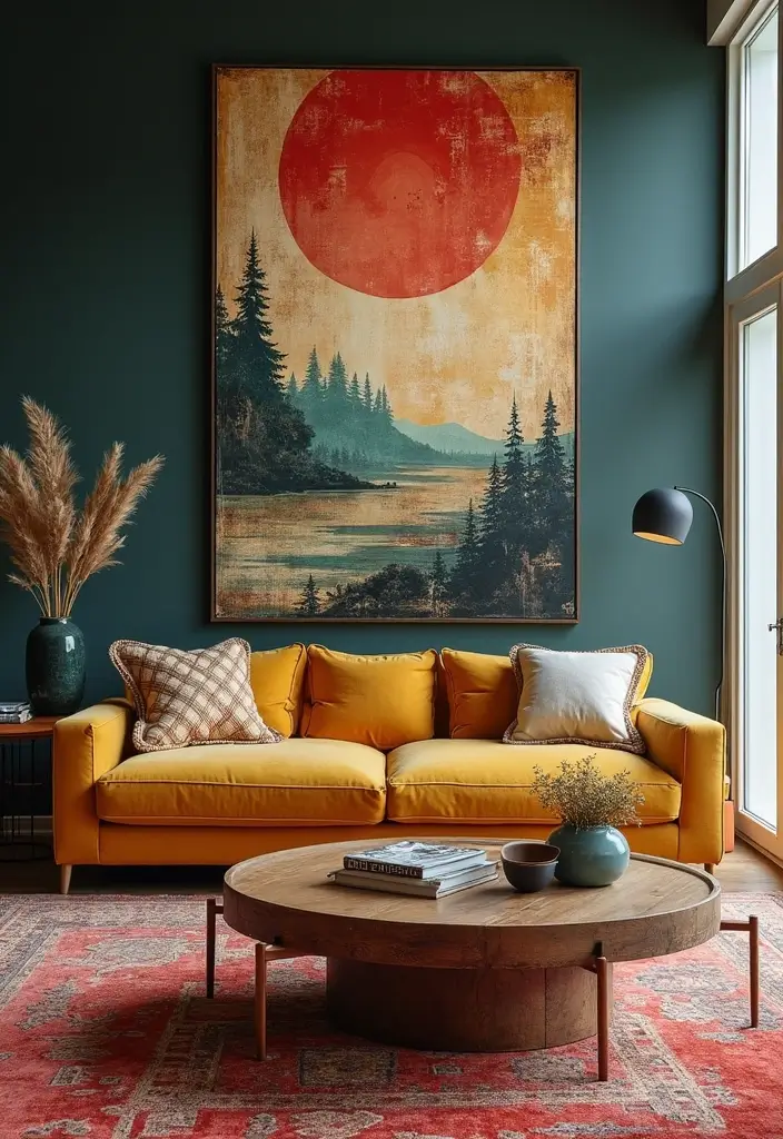 27 Wall Decor Design Living Room Ideas That Add Personality - 21. Large-Scale Artwork