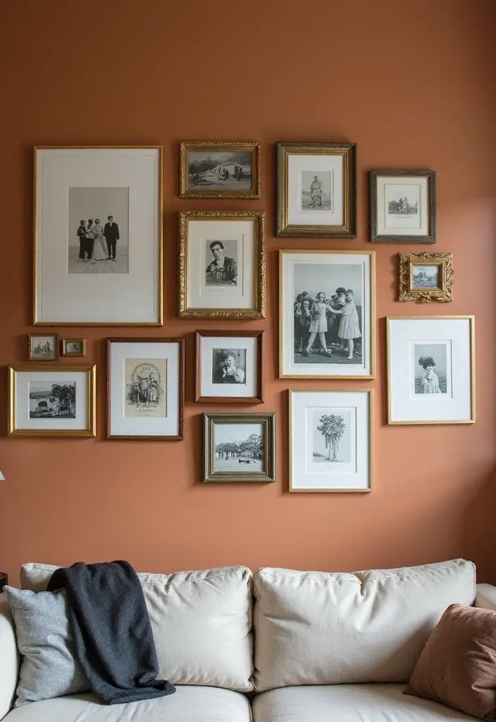 27 Wall Inspiration Living Room Ideas That Spark Creativity - 1. Gallery Wall of Memories