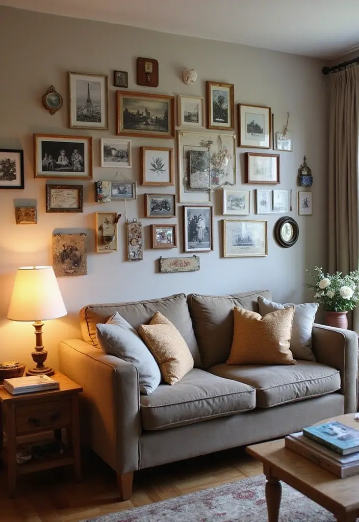 27 Wall Inspiration Living Room Ideas That Spark Creativity - 27. Personal Story Wall