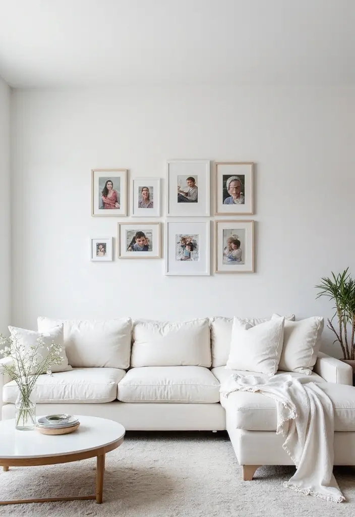 27 White Living Room Ideas That Feel Bright and Airy - 22. Personalized Touches