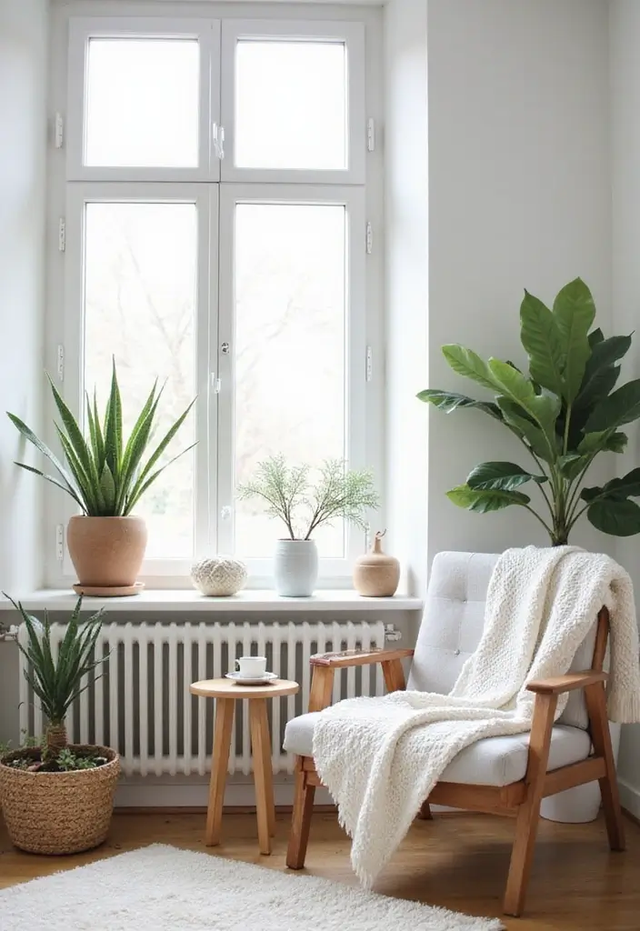 27 White Living Room Ideas That Feel Bright and Airy - 9. Cozy Nook Setup