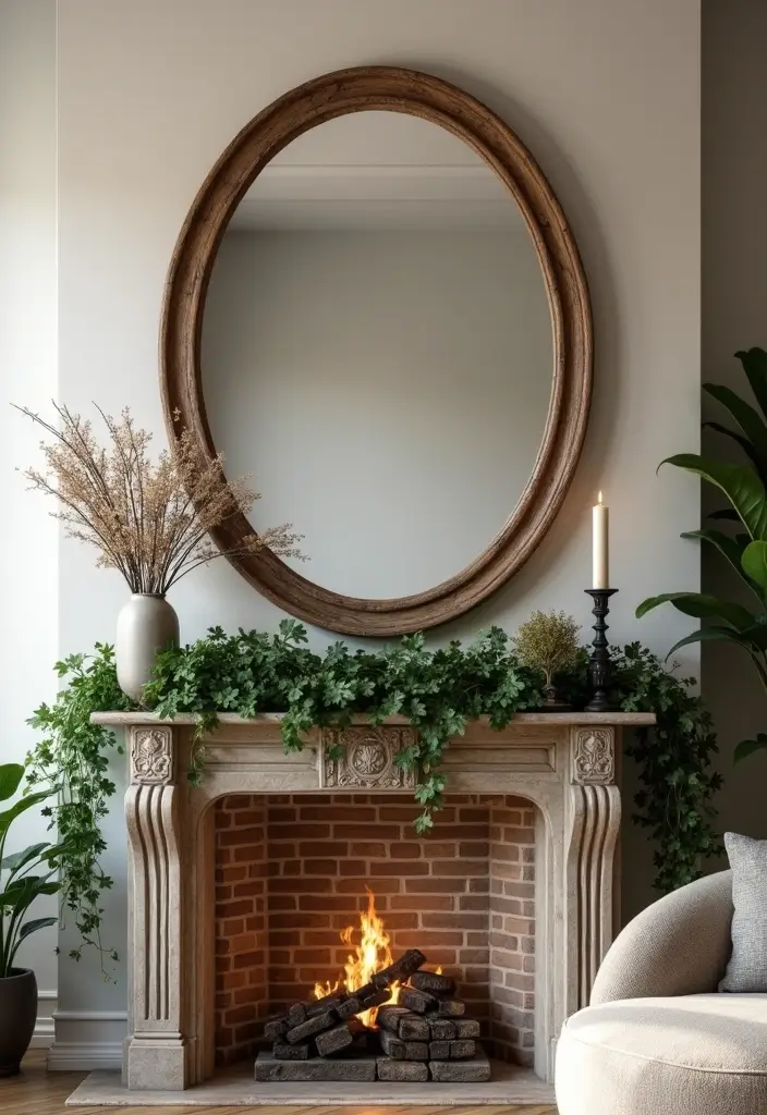 28 Circle Mirrors on Wall Living Room Ideas That Add Depth and Light - 11. Play with Scale: Large Circle Mirrors