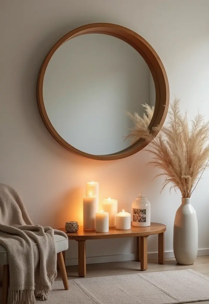 28 Circle Mirrors on Wall Living Room Ideas That Add Depth and Light - 22. Create a Cozy Atmosphere with Circle Mirrors