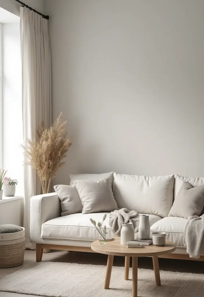 28 Cream and Grey Living Room Ideas That Feel Neutral and Cozy - 28. Embracing the Scandinavian Aesthetic