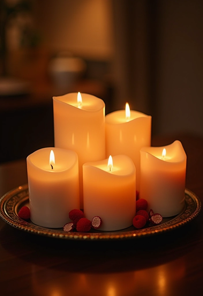 28 Fairycore Living Room Ideas That Feel Dreamy and Whimsical - 13. Romantic Candle Displays