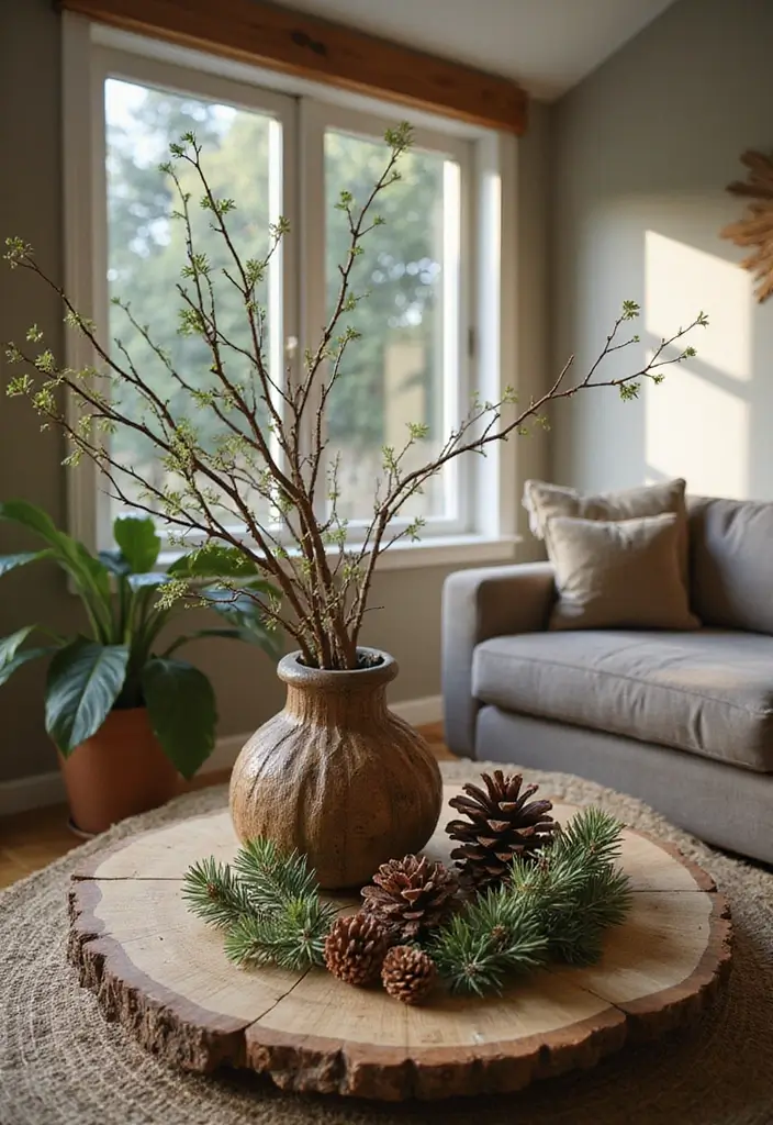 28 Fairycore Living Room Ideas That Feel Dreamy and Whimsical - 18. Woodland Elements