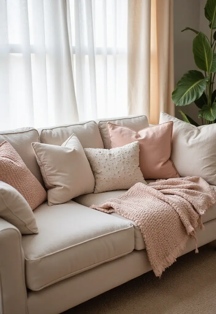 28 Fairycore Living Room Ideas That Feel Dreamy and Whimsical - 2. Soft Textures and Fabrics
