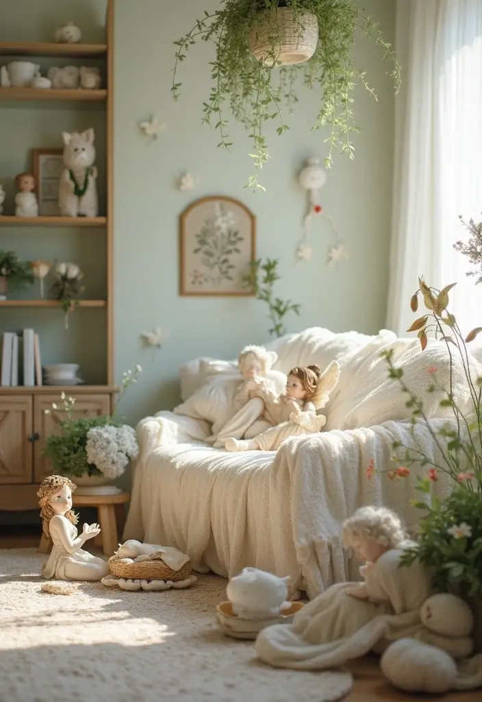 28 Fairycore Living Room Ideas That Feel Dreamy and Whimsical - 21. Subtle Fairy Themes