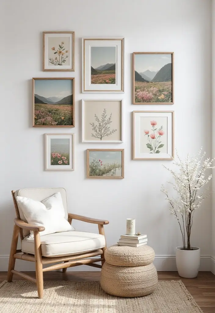 28 Fairycore Living Room Ideas That Feel Dreamy and Whimsical - 5. Dreamy Wall Art