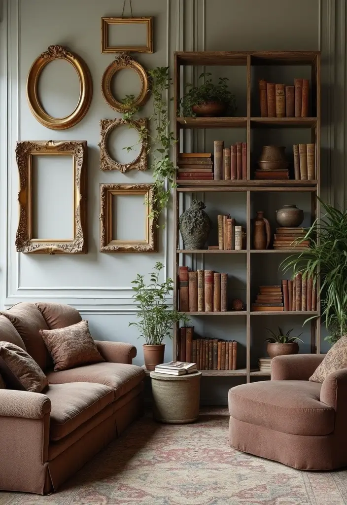 28 Fall Decor for Living Room Ideas That Feel Seasonal and Warm - 10. Vintage Accents