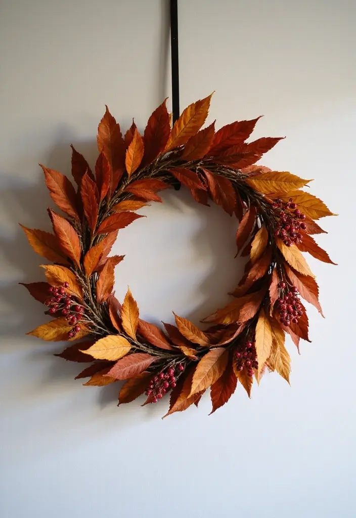 28 Fall Decor for Living Room Ideas That Feel Seasonal and Warm - 5. Autumn Wreaths