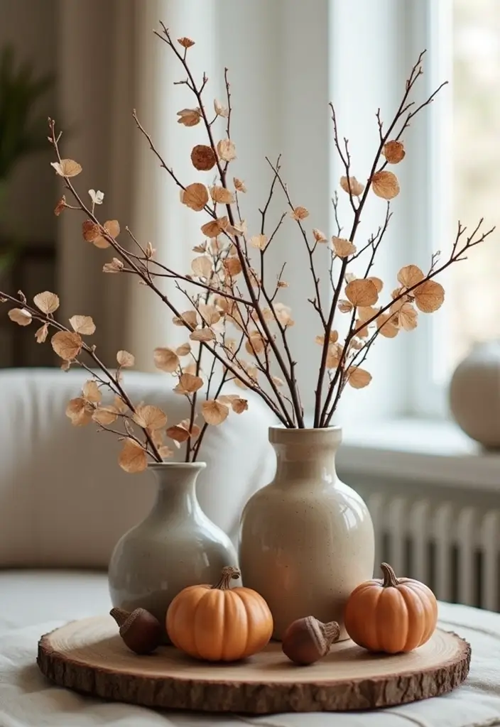 28 Fall Decor for Living Room Ideas That Feel Seasonal and Warm - 9. Natural Elements