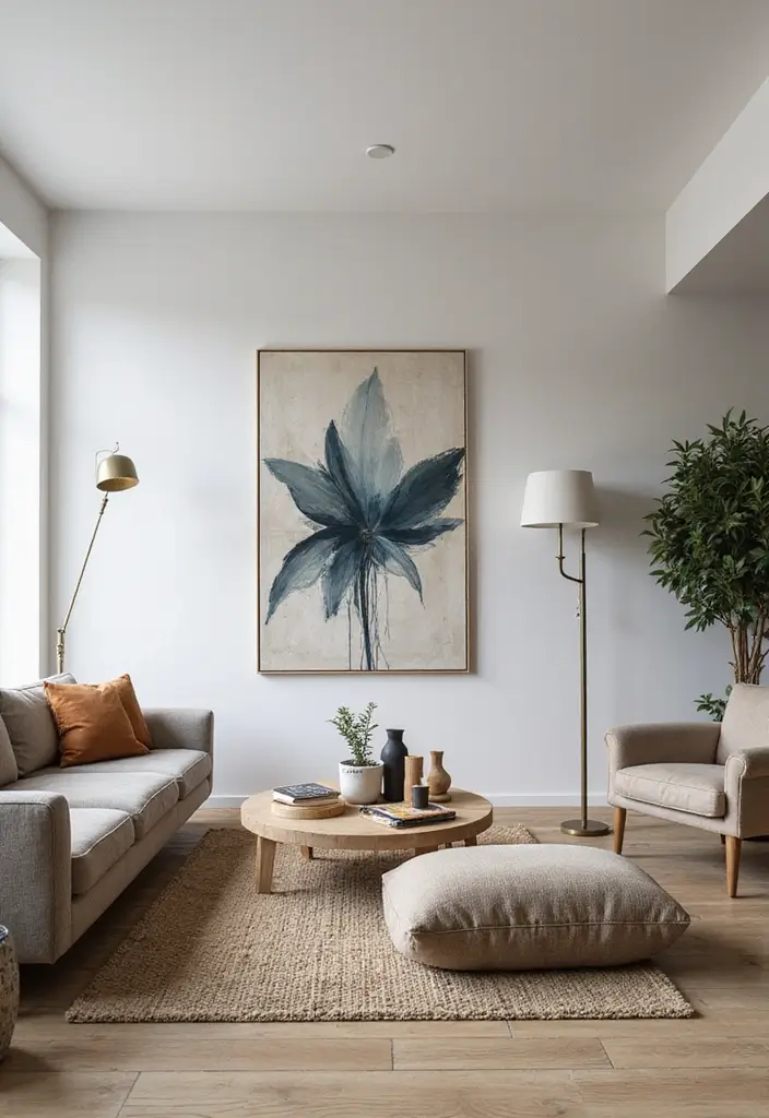 28 Huge Living Room Ideas That Feel Open and Inviting - 10. Invest in Large-Scale Artwork