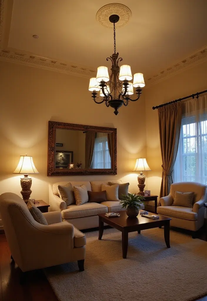 28 Huge Living Room Ideas That Feel Open and Inviting - 12. Layer Lighting for Ambiance